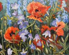 Stephanie Dingle (British 1926-2017) "Garden Flowers"