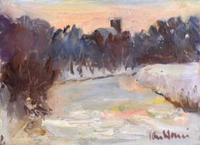 Ian Norris (British 1960-) "Frozen River II, Ribble Valley"