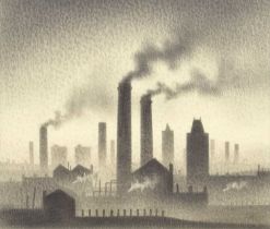 Trevor Grimshaw (British 1947-2001) "Northern Industrial Landscape"