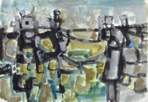 Henry Cliffe (British 1919-1983) "Figures in a Landscape"