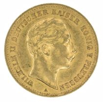 German States, Prussia, Wilhelm II (1888-1918), 10 (Ten) Mark, 1893, gold coin.