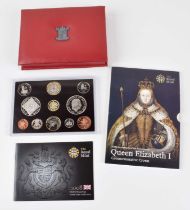 Five Royal Mint Annual Proof Coin Collections and a Queen Elizabeth I Commemorative Crown (6).