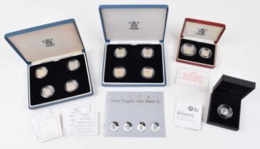 Four Royal Mint Silver Proof Coins and Coin Sets (4).
