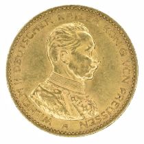 German States, Prussia, Wilhelm II (1888-1918), 20 (Twenty) Mark, 1913, gold coin.