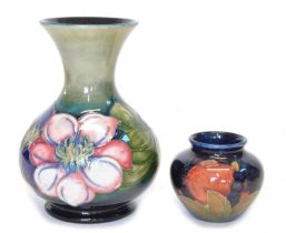 Two Moorcroft vases Clematis and Pomegranate