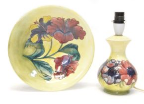 Moorcroft Lamp base and Bowl