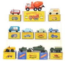 Ten Matchbox vehicles