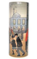 Dennis Chinaworks limited edition vase after L.S. Lowry painting 'Salford Street Scene'