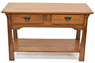 Arts & Crafts style oak hall table by 'Sherry'