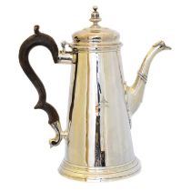 A George II silver coffee jug,