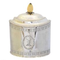 A George III silver tea caddy,