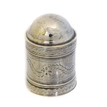 A George III silver nutmeg grater,