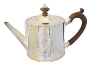 A George III silver teapot,