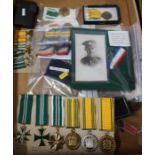 A collection of medals, to include medals presented to Cpl D W G Jones Royal Engineers, masonic