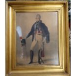 Richard Dighton, watercolour, full length portrait of a Military gentleman, dated 1801, 16ins x