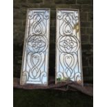 Architectural wall mirrors, a pair, Italian style, white painted distressed frames, width 51cm,