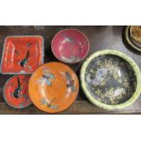 A collection of Carlton Ware, to include a shallow bowl decorated with fish, a pink ground bowl