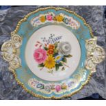 A Royal Worcester limited edition Chamberlain Gadroon Tray, decorated with flowers, diameter