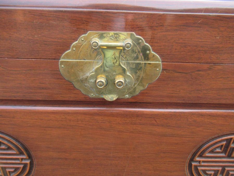 An Oriental chest, carved with good luck sign - Image 2 of 4