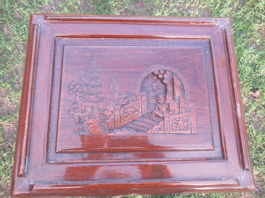 A nest of Chinese carved graduated tables (4 tables) - Image 4 of 4