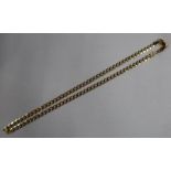 A 9k yellow gold flat curb link necklace, weight 17g