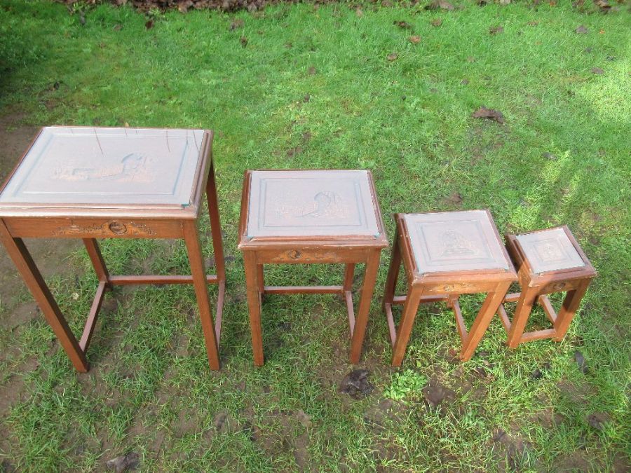 A nest of Chinese carved graduated tables (4 tables) - Image 3 of 4