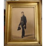 Richard Dighton, watercolour, full length portrait of a 19th century gentleman holding a hat,