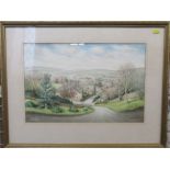 Eric Goodliffe, watercolour, Stanton from the Mount, 12ins x 17.5ins
