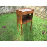 A pair of French walnut side tables, with carved cut out flowers to sides, width 40cms