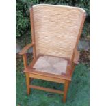 A ladies oak and seagrass Orkney chair