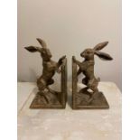 A pair of hare bookends