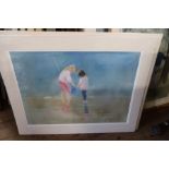 A Thistlethwaite, Fourteen unframed, mounted, pastels. Subjects - Children, Landscapes and