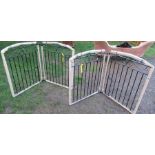 A pair of metal gates, both sides folding back, total length 116ins, height 38ins
