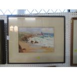Parkyn, watercolour, beach scene, 9ins x 13.5ins