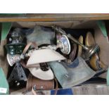 A box of assorted items, to include binoculars etc