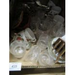 A box of sundries, to include glass, flatware etc