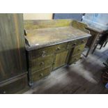 A 19th century style  stained pine washstand, width 50ins, depth 20ins, height 36ins