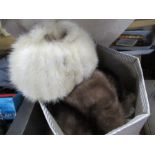 Three vintage fur hats