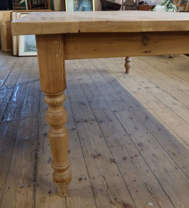 A large pine kitchen table, 50.5ins x 84ins, height 31ins - Image 2 of 5