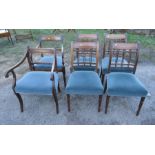 A set of four 19th century mahogany dining chairs, with bar backs and reeded and ball decoration,