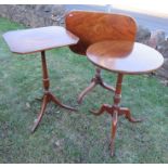 Three tripod tables, one with tilt top