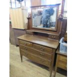 An Edwardian mahogany dressing chest, together with an oak sideboard, a modern gateleg table and