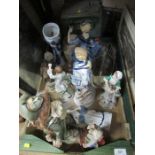 A box of ornaments, figurines etc