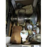 A collection of metalware etc