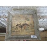 A continental watercolour of horses, signed
