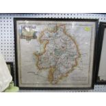 Two Antique hand coloured Robert Morden maps, Warwickshire and Oxford Shire