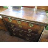 An Antique oak chest of drawers , width 38ins, depth  24ins , height 36ins