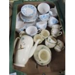 A Royal Doulton The Coppice coffee set, together with a Crown Essex Dubarry tea set