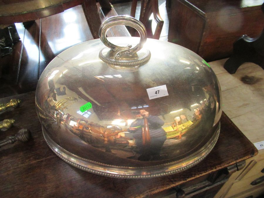 A silver plated meat dome