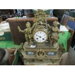 A continental style gilt mantle clock